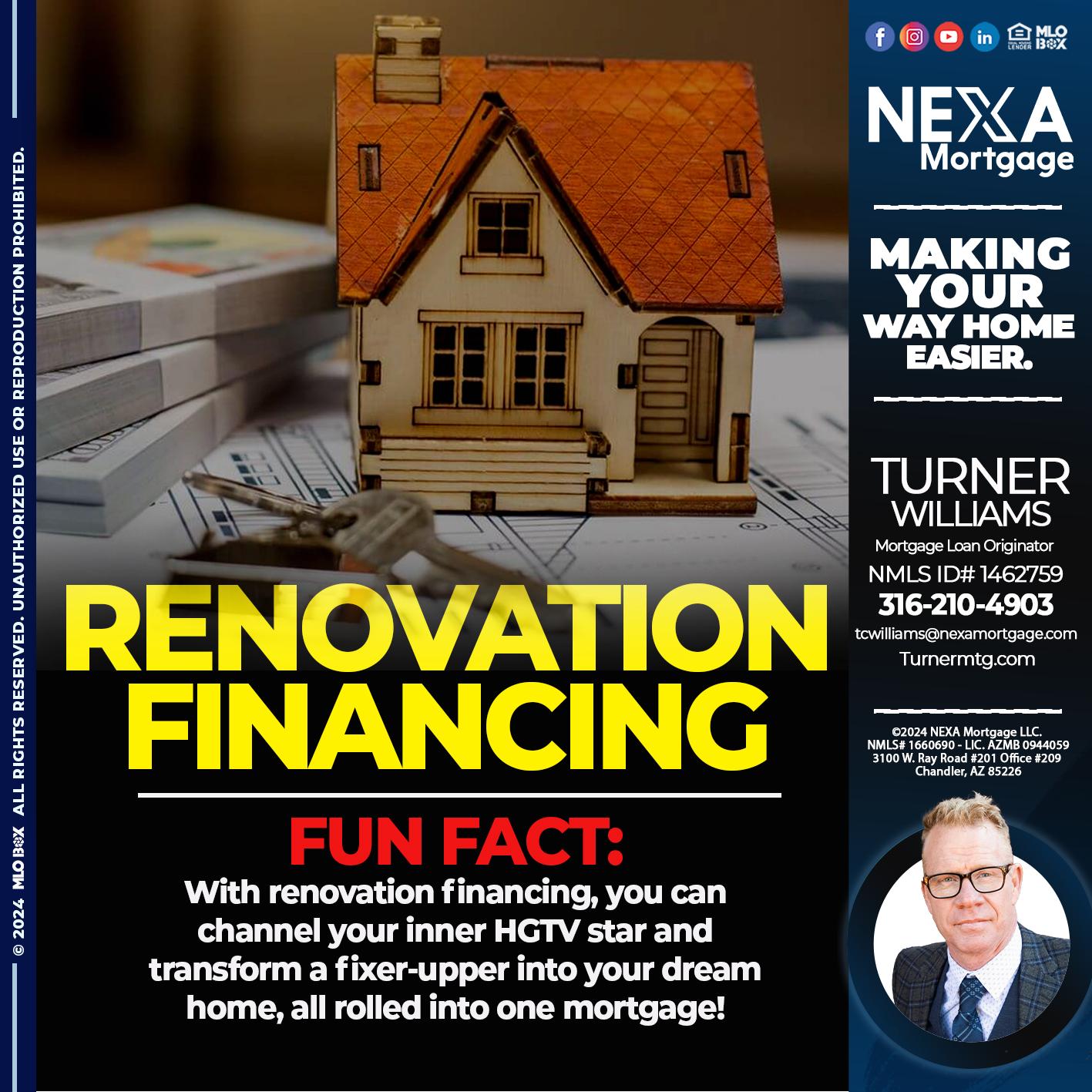 rennovation loans - Turner Williams -Mortgage Loan Originator